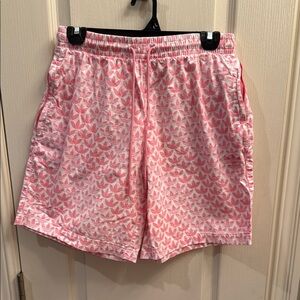Adidas Men’s allover Monogram print drawstring shorts. Size Medium